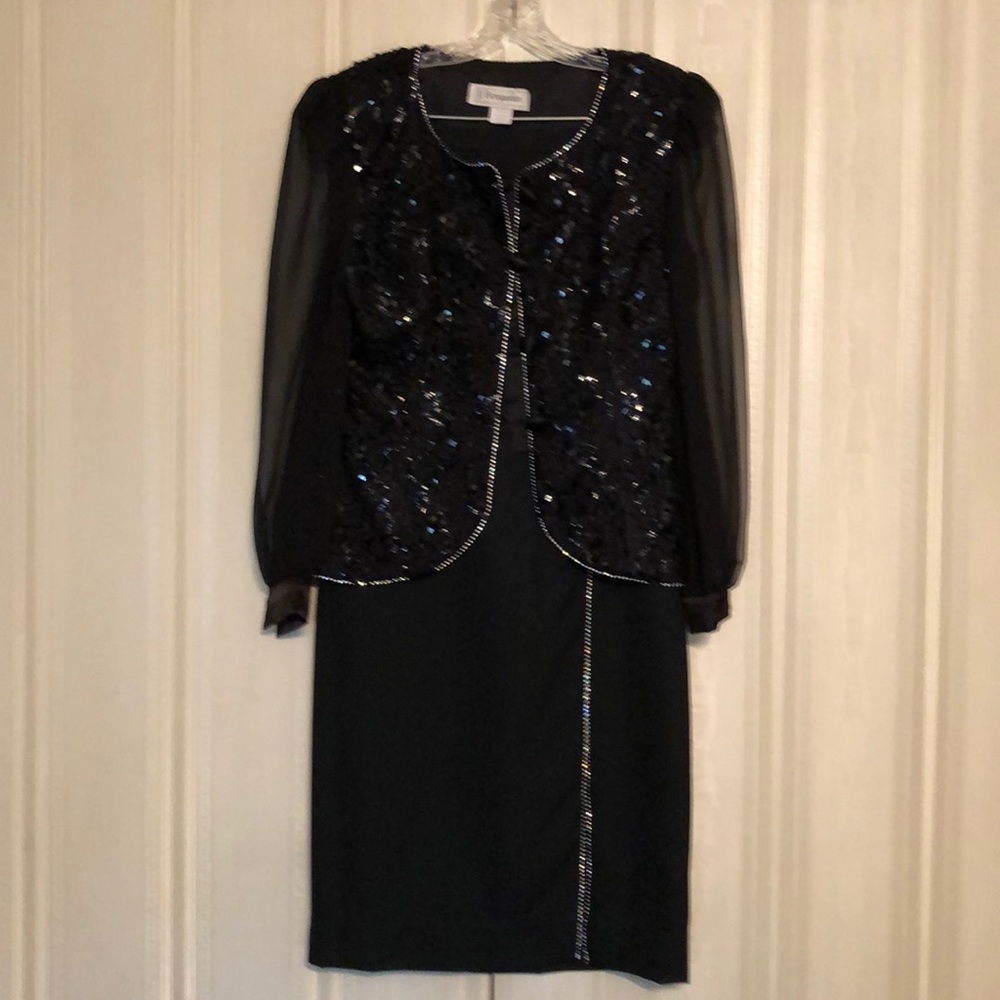 Vintage Black sequin and rhinestone formal dress.